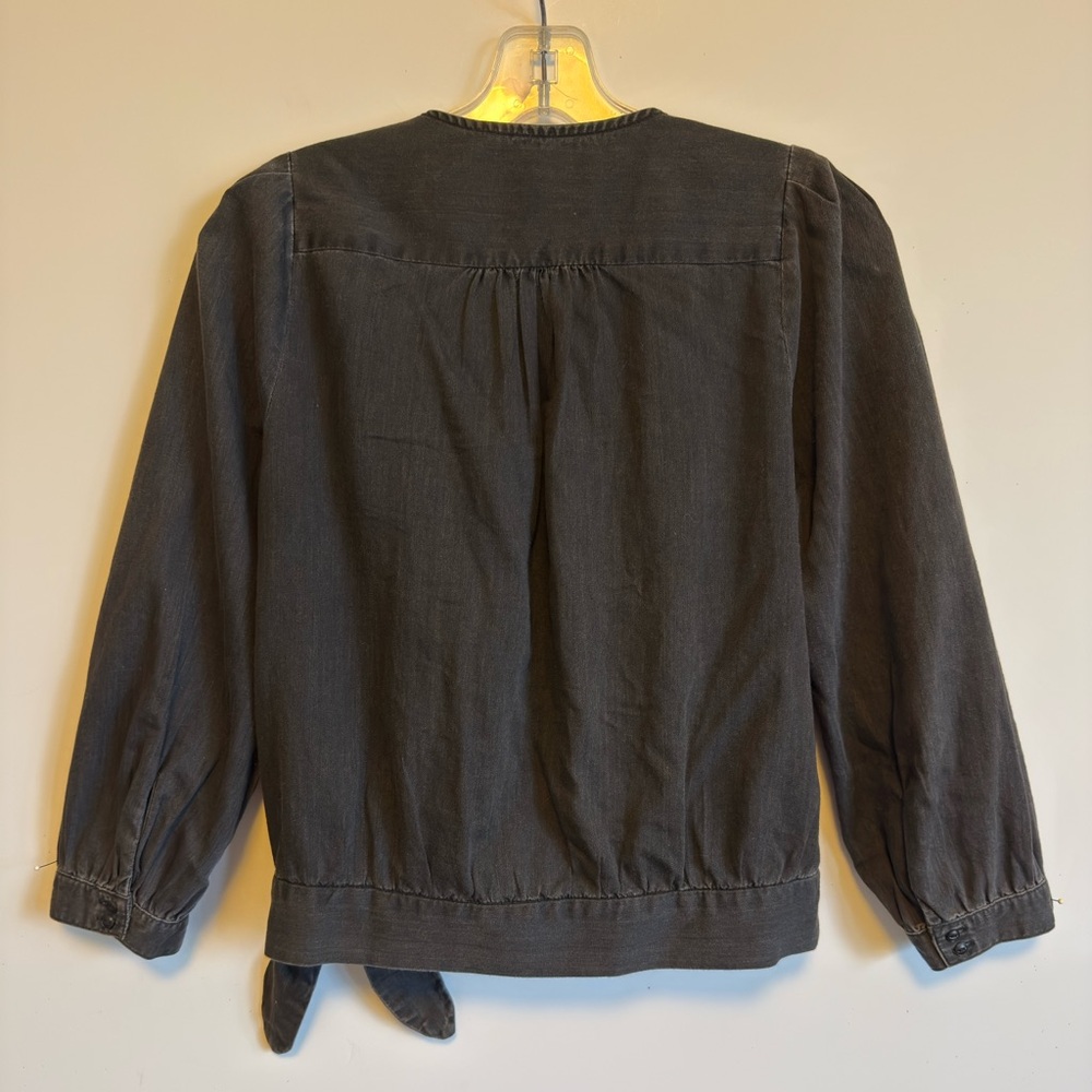 Madewell Tie Bottom Long Sleeved Top - Sz Small - Picture 9 of 12